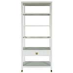 Стеллаж Elsa Dreams White со стеклянными полками и ящиком варинант исполнения - 6 | Loft Concept в Новосибирске