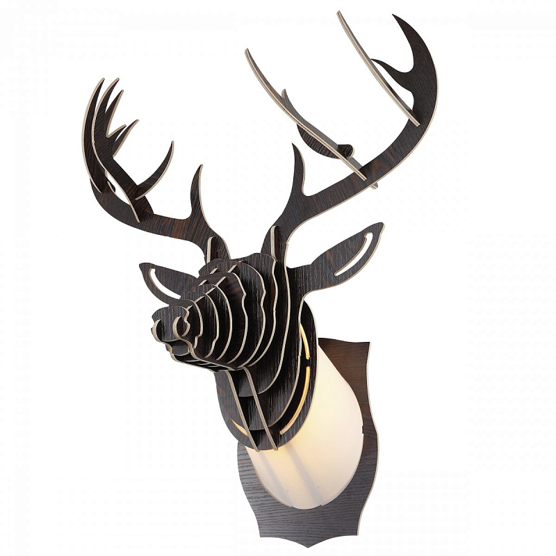 Бра Олень Cardboard Deer Wall Lamp dark Белый Коричневый в Новосибирске | Loft Concept 