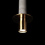 Подвесной светильник с узким цилиндрическим плафоном и золотым металлическим декором Concrete Pipe варинант исполнения - 16 | Loft Concept в Новосибирске