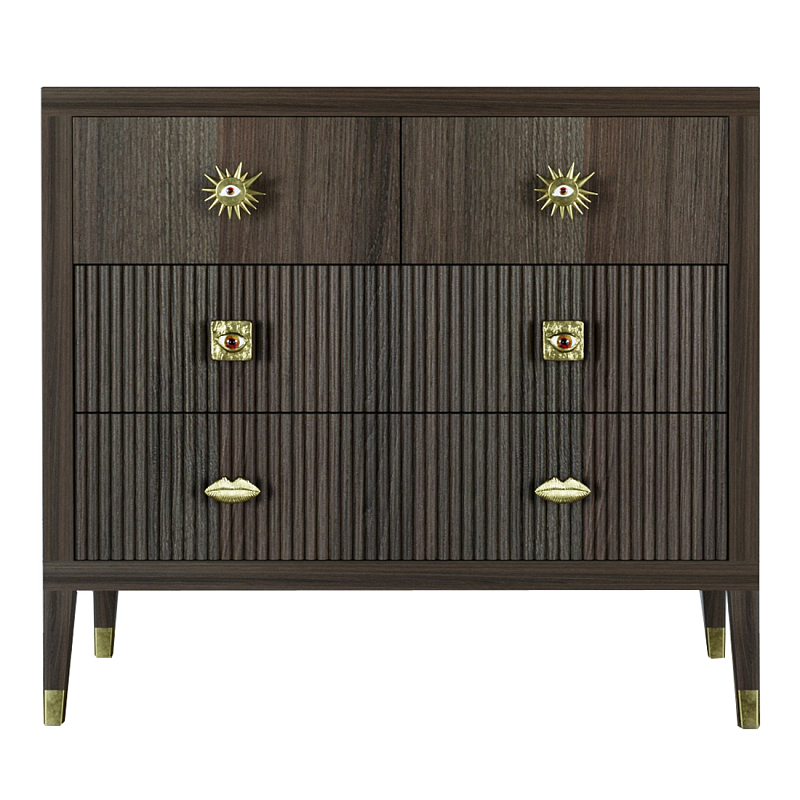 Бельевой Комод с 4 ящиками Elsa Dreams Walnut Орех Бельевой Комод с 4 ящиками Elsa Dreams Walnut Орех в Новосибирске | Loft Concept