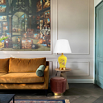 Настольная лампа желтая с изображением птиц Slip Away варинант исполнения - 5 | Loft Concept в Новосибирске