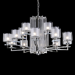 Люстра многоярусная с 15-ю цилиндрическими плафонами из стекла Laurent варинант исполнения - 1 | Loft Concept в Новосибирске