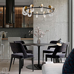 Кольцевая люстра с круглыми стеклянными плафонами в виде колец Olympe Glass Chandelier варинант исполнения - 2 | Loft Concept в Новосибирске