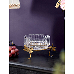 Чаша из прозрачного стекла на бронзовых ножках в виде стрекоз Eden Garden варинант исполнения - 2 | Loft Concept в Новосибирске