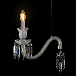 Подвесной светильник стеклянный в виде канделябра Curved Glass Chandelier варинант исполнения - 4 | Loft Concept в Новосибирске