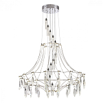 Люстра подвесная из металла с хрустальными прозрачными подвесками Quasar 81 варинант исполнения - 9 | Loft Concept в Новосибирске