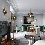 Бра с изогнутым плафоном на бронзовом основании с вертикальным декором из металлических трубок Sohne варинант исполнения - 2 | Loft Concept в Новосибирске