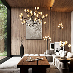 Торшер с плафонами из белых фарфоровых цветов на изогнутых ветвях Floralis варинант исполнения - 2 | Loft Concept в Новосибирске