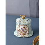 Шкатулка голубого цвета с рисунком и состаренным эффектом Eden Garden варинант исполнения - 3 | Loft Concept в Новосибирске