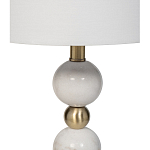 Лампа настольная с каркасом из мраморных шаров и белым абажуром Floor lamp Jewelry варинант исполнения - 2 | Loft Concept в Новосибирске
