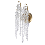 Бра с хрустальными прозрачными подвесками и круглым основанием золотого цвета FAIRYTREE Light варинант исполнения - 1 | Loft Concept в Новосибирске