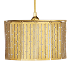 Люстра с золотым фактурным каркасом и тканевым абажуром Lustery Gold варинант исполнения - 3 | Loft Concept в Новосибирске