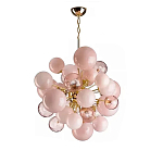 Люстра розовые шары на золотом каркасе Pink Light Bubbles варинант исполнения - 1 | Loft Concept в Новосибирске
