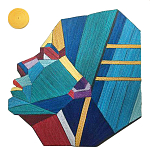 Арт объект на стену из нитей Девушка и Солнце wall panel Girl and Sun варинант исполнения - 2 | Loft Concept в Новосибирске