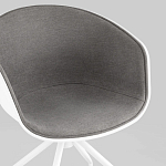 Офисное кресло из пластика с мягким сиденьем Eggshell Grey варинант исполнения - 7 | Loft Concept в Новосибирске