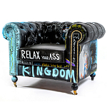 Кресло "Баския и Уорхол" Basquiat Warhol graffiti chair натуральная кожа варинант исполнения - 10 | Loft Concept в Новосибирске