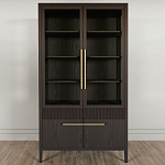 Витрина Primo со стеклянными фасадами и буфетом шпон Темный орех варинант исполнения - 2 | Loft Concept в Новосибирске