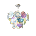 Люстра с каскадом из круглых разноцветных стеклянных дисков Mother of Pearl Iridescence варинант исполнения - 3 | Loft Concept в Новосибирске