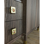 Большой шкаф с витриной Elsa Dreams Walnut варинант исполнения - 4 | Loft Concept в Новосибирске