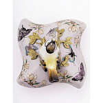 Шкатулка фиолетового цвета с рисунком бабочек и крышкой с фигуркой птицы на ветке Eden Garden варинант исполнения - 3 | Loft Concept в Новосибирске