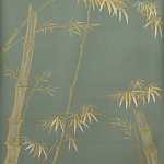 Обои ручная роспись Bamboo Golden on Blue grey dyed silk варинант исполнения - 2 | Loft Concept в Новосибирске
