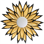 Зеркало-солнце в раме золотого и черного цвета Rays of Peace варинант исполнения - 1 | Loft Concept в Новосибирске