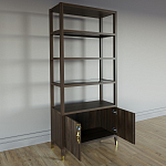 Стеллаж со стеклянными полками Elsa Dreams Walnut варинант исполнения - 3 | Loft Concept в Новосибирске