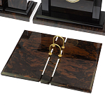 Настольный письменный набор с часами из природного камня обсидиана  Gift for Manager варинант исполнения - 3 | Loft Concept в Новосибирске