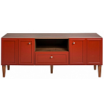 ТВ-тумба красная из массива бука с 2-мя дверками и ящиком Wenge Light варинант исполнения - 2 | Loft Concept в Новосибирске