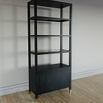 Стеллаж со стеклянными полками Elsa Dreams Black варинант исполнения - 6 | Loft Concept в Новосибирске