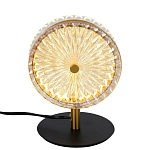 Настольная лампа с плафоном из рельефного стекла Peony Glass Bronze  варинант исполнения - 1 | Loft Concept в Новосибирске