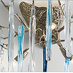 Бра с ветвистым каркасом из металла и подвесками из стекла Droplet Chandelier варинант исполнения - 3 | Loft Concept в Новосибирске