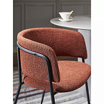 Стул полукруглый мягкий с буклированной обивкой Chair with Boucle Upholstery варинант исполнения - 6 | Loft Concept в Новосибирске