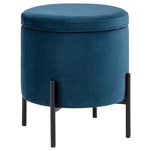 Синий пуф на черных ножках SANJAY