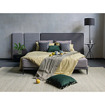 Кровать с большим мягким изголовьем Unity Grey Bed варинант исполнения - 6 | Loft Concept в Новосибирске