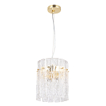 Подвесной светильник цилиндрической формы с текстурными стеклянными элементами Textured Glass Chandelier варинант исполнения - 2 | Loft Concept в Новосибирске