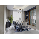 Люстра с двумя кольцами цвета хром и прозрачными хрустальными шарами по периметру Sacramento Transparent Balls Chandelier варинант исполнения - 11 | Loft Concept в Новосибирске