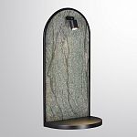 Настенный светильник зеленого цвета с черной рамкой овальной формы с полкой Herbarium  варинант исполнения - 1 | Loft Concept в Новосибирске