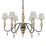 Люстра на металлическом основании с 6-ю белыми тканевыми абажурами Terrain варинант исполнения - 5 | Loft Concept в Новосибирске