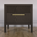 Прикроватная Тумбочка Primo с двумя ящиками Темный орех варинант исполнения - 1 | Loft Concept в Новосибирске