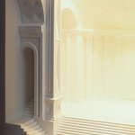 Встраиваемый в стену гипсовый светильник под покраску с арками и рельефными колоннами Antiquity Athena варинант исполнения - 9 | Loft Concept в Новосибирске