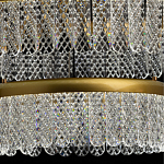 Люстра двухъярусная с золотого цвета и прозрачными подвесками Pettico варинант исполнения - 6 | Loft Concept в Новосибирске