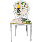 Стул светло-серый из натурального бука с изображением птиц и цветов Blooming Birds варинант исполнения - 1 | Loft Concept в Новосибирске