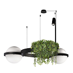 Подвесной светильник с 2-мя шарообразными плафонами и цилиндрическим спотом Light of Еyes варинант исполнения - 4 | Loft Concept в Новосибирске