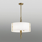 Люстра на штанге с белым круглым плафоном на бронзовом основании с вертикальным декором из металлических трубок Sohne варинант исполнения - 2 | Loft Concept в Новосибирске