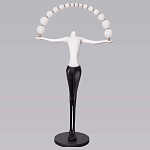 Торшер черно-белая статуэтка Девушка Girl Carries Light Balls варинант исполнения - 4 | Loft Concept в Новосибирске