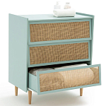 Комод с 3-мя ящиками из ротанга Blais Turquoise Wicker Furniture варинант исполнения - 2 | Loft Concept в Новосибирске