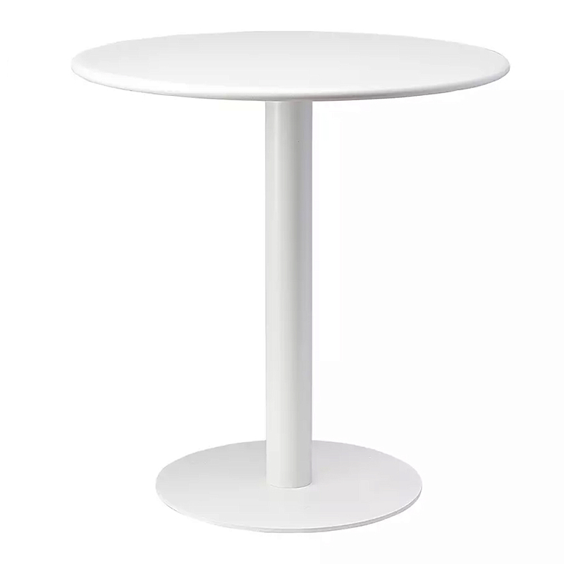 Обеденный стол белый с круглой столешницей White Laconic Table Белый в Новосибирске | Loft Concept 