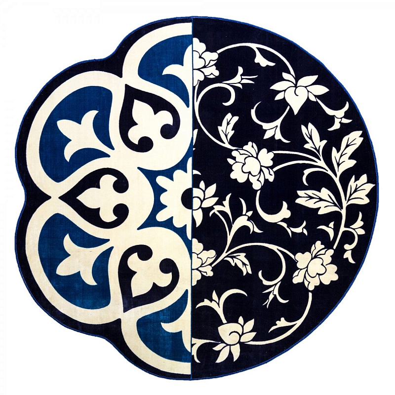 Ковер Seletti Hybrid Andria Синий Белый в Новосибирске | Loft Concept 