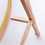 Барный стул золотистый из натурального бука с изображением птиц и цветов Blooming Birds варинант исполнения - 3 | Loft Concept в Новосибирске